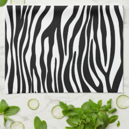 Zebra tryck, Zebra ränder, svart och vitt Kökshandduk