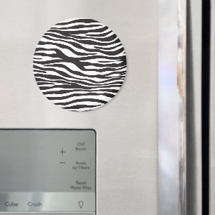 Zebra tryck, Zebra ränder, svart och vitt Magnet