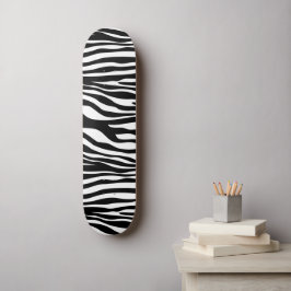 Zebra tryck, Zebra ränder, svart och vitt Mini Skateboard Bräda 18,5 Cm
