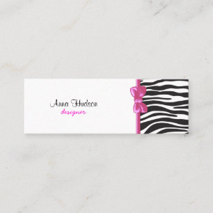 Zebra tryck, Zebra ränder, svart och vitt Mini Visitkort