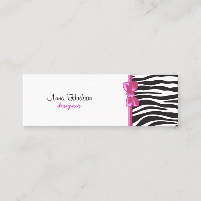 Zebra tryck, Zebra ränder, svart och vitt Mini Visitkort (Framsida)