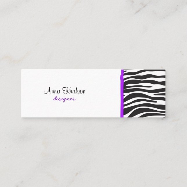 Zebra tryck, Zebra ränder, svart och vitt Mini Visitkort (Framsida)