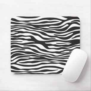 Zebra tryck, Zebra ränder, svart och vitt Musmatta