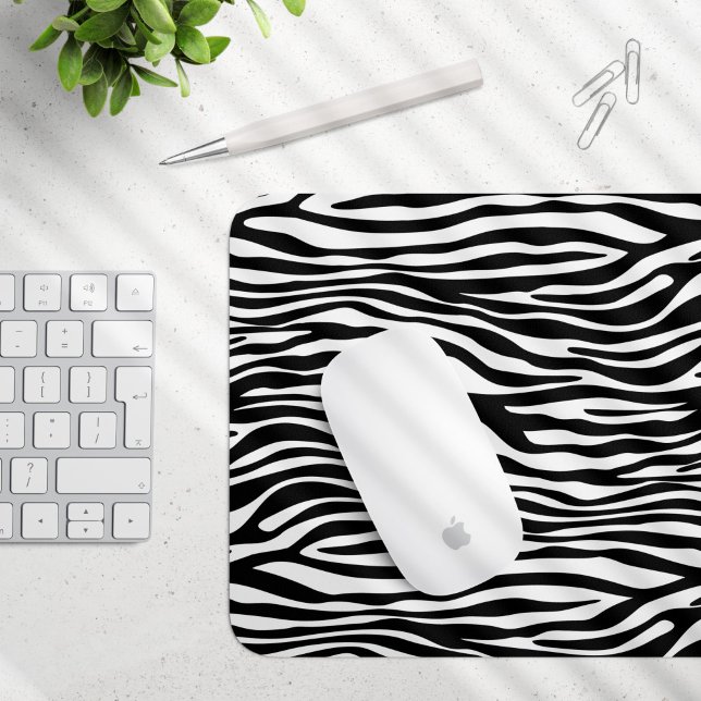 Zebra tryck, Zebra ränder, svart och vitt Musmatta (Skapare uppladdad)