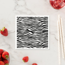 Zebra tryck, Zebra ränder, svart och vitt Pappersservett
