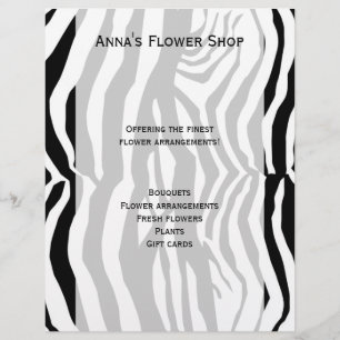 Zebra tryck, Zebra ränder, svart och vitt, Rosa Reklamblad