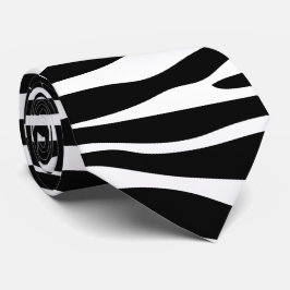 Zebra tryck, Zebra ränder, svart och vitt Slips
