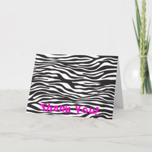 Zebra tryck, Zebra ränder, svart och vitt Tack Kort