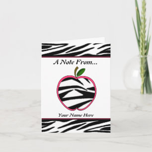 Zebra tryckApple lärare Notecard Kort