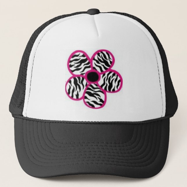 Zebra tryckblomma truckerkeps (Framsida)
