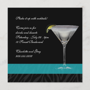 Zebra tryckcoctail inbjudningar