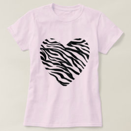 Zebra tryckhjärta t shirt