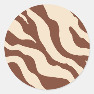 Zebra tryckklistermärkear runt klistermärke