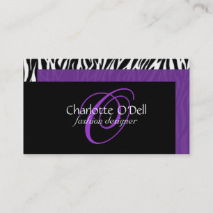zebra tryckmonogram visitkort