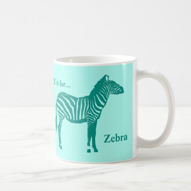 Zebra - Turquise och Aqua Kaffemugg (Höger)