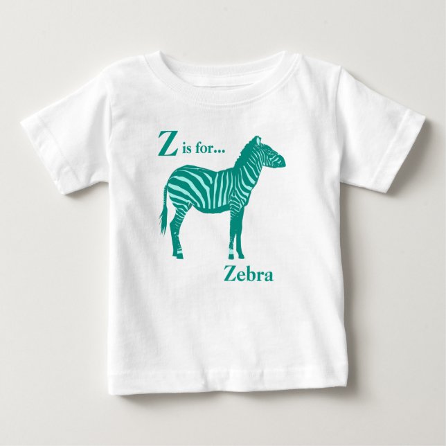 Zebra - Turquise och Aqua Tee (Framsida)