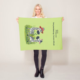 Zebra-Twillingar i Vilden och Personligen Namn Fleecefilt