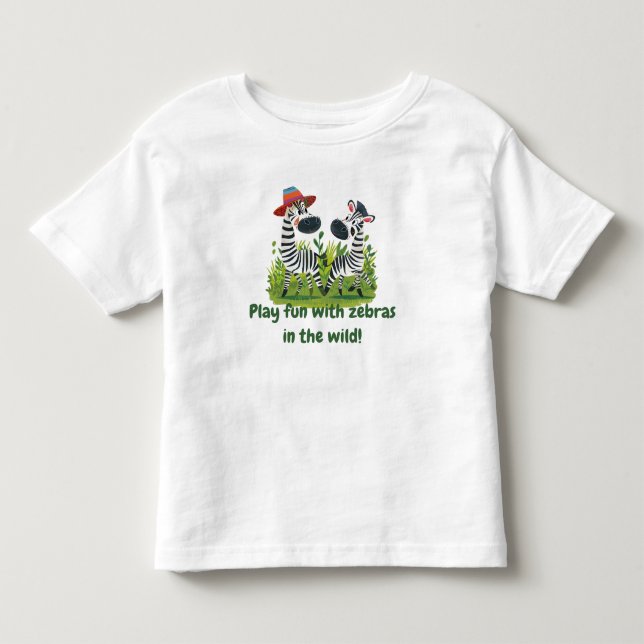 Zebra-Twillingar i Vilden och Personligen Namn T Shirt (Framsida)
