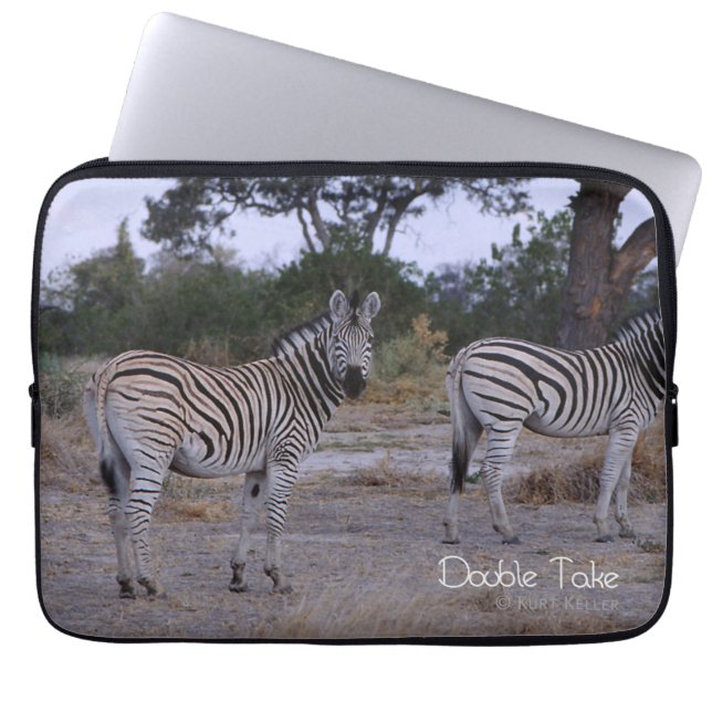 Zebra Twillingars Dubbla Ta foto Laptop Fodral (Framsidan)