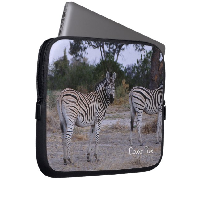 Zebra Twins Double Take Foto Laptop Fodral (Framsidan Höger)
