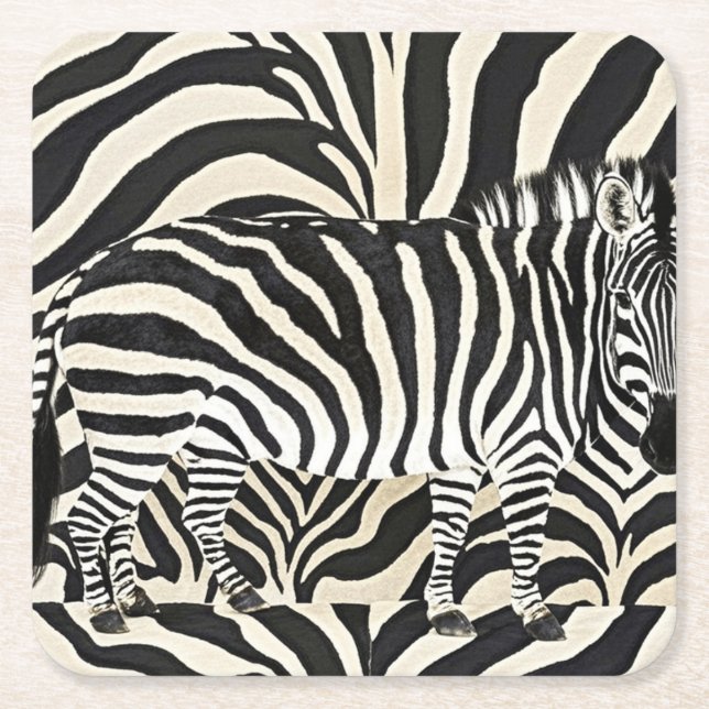 Zebra Underläggs Underlägg Papper Kvadrat (Framsidan)