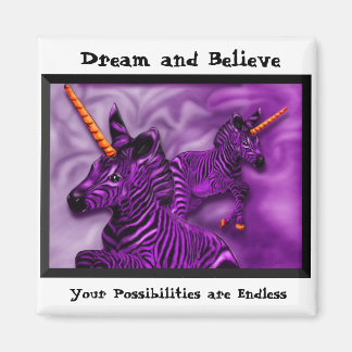 Zebra Unicorns med inspiration Magnet