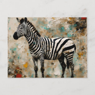 Zebra Vågrät Collage Vykort