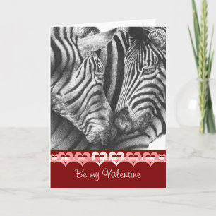 Zebra Valentine Card Helgkort
