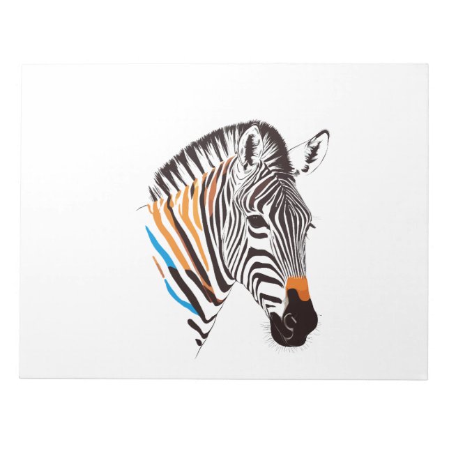 Zebra Vector Art med Vibrant Färg Anteckningsblock (Framsida)