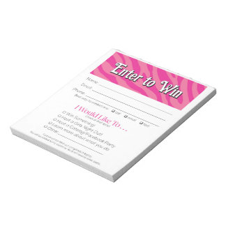 Zebra Vendor Event Leads Drawing Slip Booking Anteckningsblock