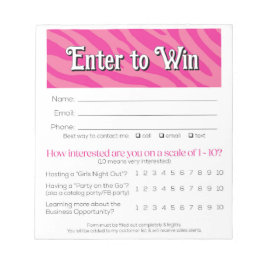 Zebra Vendor Event Leads Drawing Slip Booking  Anteckningsblock