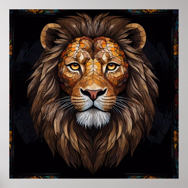 Zebra Vibrant Mosaic Poster (Framsidan)