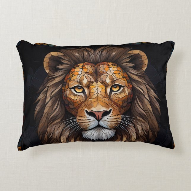 Zebra Vibrant Mosaic Prydnadskudde (Framsidan)