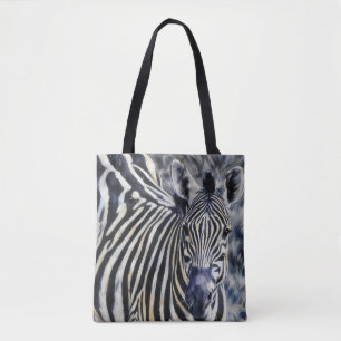 Zebra Vild Animal Nature Tote Bag Tygkasse