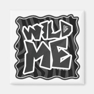 Zebra Vild me Black och Grått Magnet