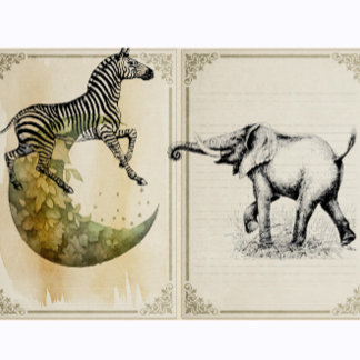 Zebra Vintage Safari Animal Stämpel
