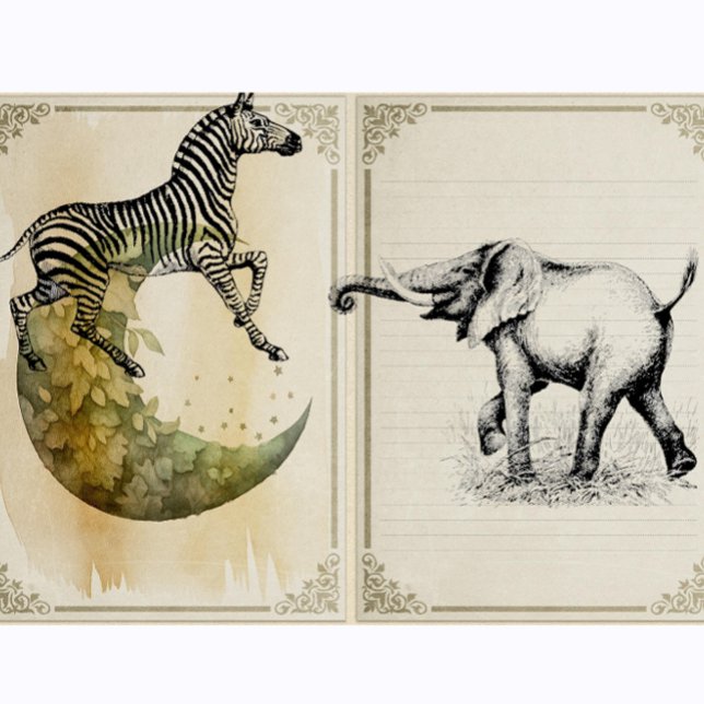 Zebra Vintage Safari Animal Stämpel (Skapare uppladdad)