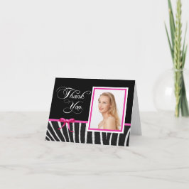 Zebra w/Rosa Ribbon Tack Notecard Kort