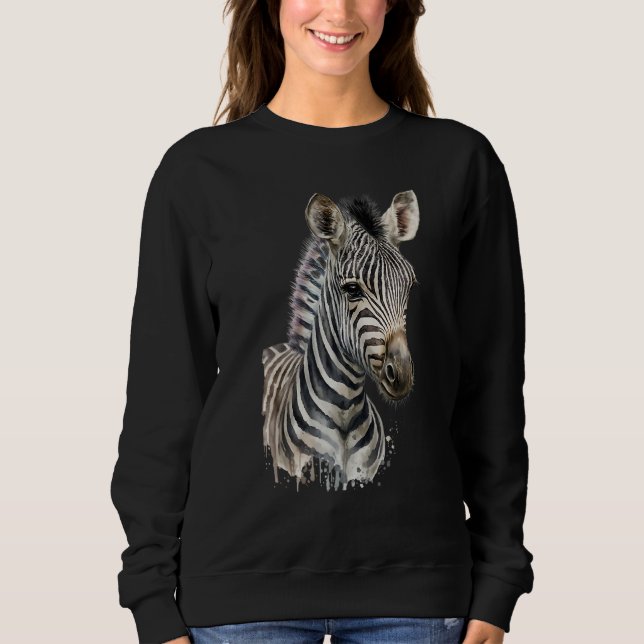 Zebra Watercolor T Shirt (Framsida)