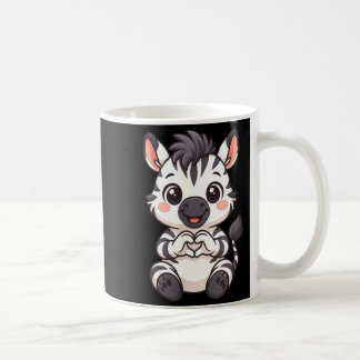 Zebra with heart women girls kids heart cute zebra kaffemugg