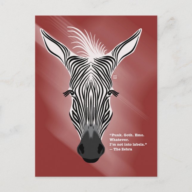 Zebra without Labels Postcards Helg Vykort (Framsida)