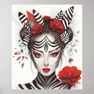 Zebra Woman - Prisbelönt poppekonst Poster