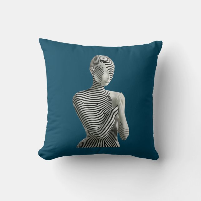 Zebra Woman Throw Pillow Kudde (Framsida)