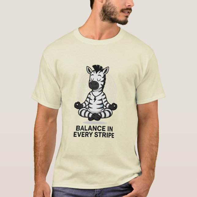 Zebra Zen - Funny Meditation T Shirt (Framsida)