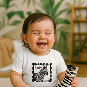 Zebra Zoo Djur Baby Flicka T-Shirt