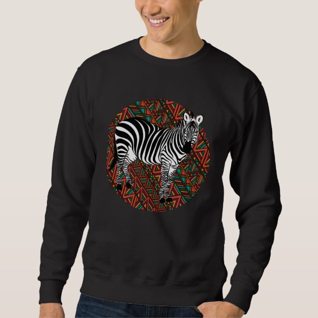 Zebra  zoo stripes animal costume tropical wildern lång ärmad tröja (Framsida)