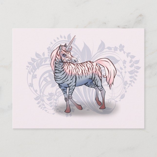 Zebracorn zebra-unicorn vykort (Framsida)