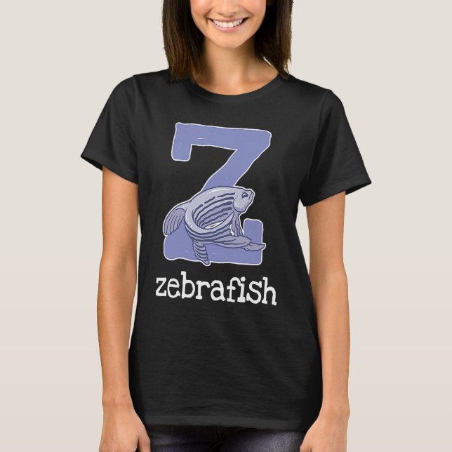 Zebrafish Alphabet Letter Fish  Kids T Shirt (Framsida)