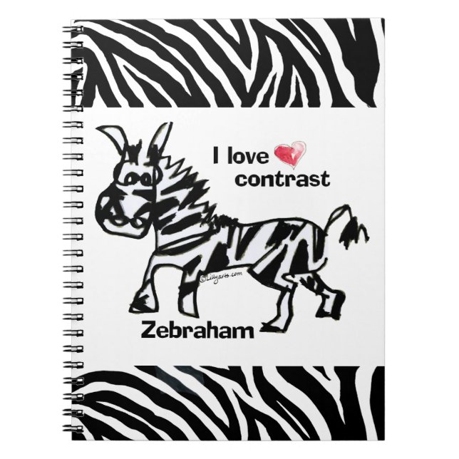 Zebraham- I kärlek-kontrast Anteckningsbok Med Spiral (Framsidan)