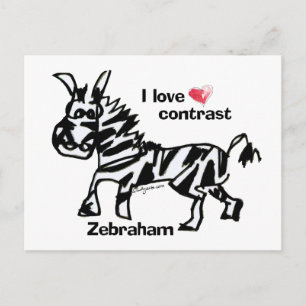Zebraham- I kärlek-kontrast Vykort